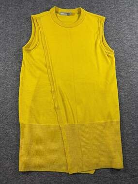 ASOS Women's Mustard Yellow Sleeveless Ribbed Knit Tunic Sweater Vest
